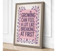 Growing Can Feel Like Canvas Wall Art Print 24x16 Inch