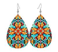 Growing Colorful Wreaths Leather earrings, European and American style earrings for young women, birthday gifts/Valentine's Day gifts