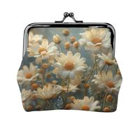 Growing daisies coin purse for women,small womens wallet,small makeup bag for purse,ultra-thin retro change wallet, Black, One Size, Art Deco