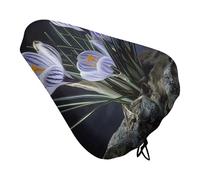 Growing Flower Pattern Bike Seat Cover with Drawstring Bicycle Saddle Rain Dust Cover UV Protection Bike Seat Cushion Shield for Women Men City Mountain