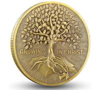 Growing in Christ Challenge Coin Christian Daily Reminder Gift (Single Coin)