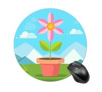 Growing in The Fields Mouse Pad - Ultra Thin, 7.8 Inch Round Mousepad with Non-Slip Rubber Base, Waterproof Mouse Mat for Office, Gaming