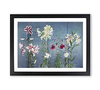 Growing Lilies By Kazumasa Ogawa Asian Japanese Framed Print | A3 Black Framed Wall Art | Ready to Hang | Asian Nature Picture | Living Room Bedroom Lounge Office