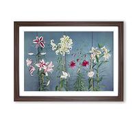 Growing Lilies by Kazumasa Ogawa Framed Print | A2 Walnut Framed Wall Art | Ready to Hang | Modern Nature Picture | Living Room Bedroom Lounge Office