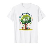 Growing Little Minds: Education Tree for Kids T-Shirt, Men, White, 6XL