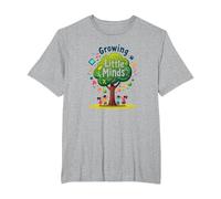 Growing Little Minds: Education Tree for Kids T-Shirt, Men's Big and Tall, Heather Grey, 2X Tall