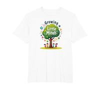 Growing Little Minds: Education Tree for Kids T-Shirt, Men's Big and Tall, White, 4X Tall