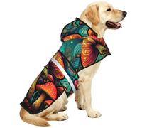 Growing Mushrooms Waterproof Dog Raincoat And Rain Jacket For Small Medium Large Dogs With Reflective Stripes And Adjustable Belly Strap
