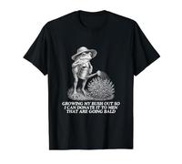 Growing My Bush Out So I Can Donate Funny Unhinged Meme Y2K Value Graphic T-Shirt, Men, Black, L