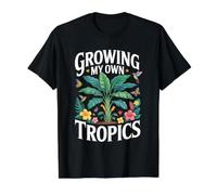 Growing My Own Tropics Tropical Backyard Garden Paradise Value Graphic T-Shirt, Men, Black, S
