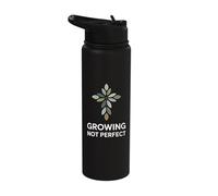 Growing Not Perfect Personal Growth Mindset Stainless Steel Insulated Water Bottle