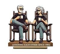 Growing Old Together Couple Figure - Wooden Growing Old Together Sculptures,Symbolizes Enduring Love, Romantic Wood Ornament For Wife Friend Husband Father