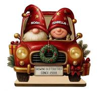Growing Old Together Custom Wood Ornament Or Plaque, Personalized Gnome Couple Decoration With Seasonal Themes, Anniversary Or Wedding Gift for Couples, Parents, Or Grandparents, Christmas Tree Decor