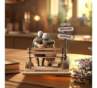 Growing Old Together Figurines Romantic Wood Ornament