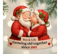 Growing Old Together,Personalized Santa and Mrs. Claus Couple Christmas Ornament 2025,Growing Old Together Since Santa Couple Ornament,Romantic Couples Gifts for Husband/Wife,Boyfriend/Girlfriend