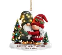 Growing Old Together Since Personalized Gnomes Ornament 2025,Custom Acrylic Mr & Mrs Gnome Ornaments,Christmas Tree Hanging Ornament,Gift for Old Couple Husband Wife