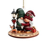 Growing Old Together Since Personalized Gnomes Ornament 2025,Custom Acrylic Mr & Mrs Gnome Ornaments,Christmas Tree Hanging Ornament,Gift for Old Couple Husband Wife