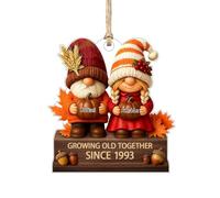 Growing Old Together Since Personalized Gnomes Ornament 2025,Custom Acrylic Mr & Mrs Gnome Ornaments,Christmas Tree Hanging Ornament,Gift for Old Couple Husband Wife