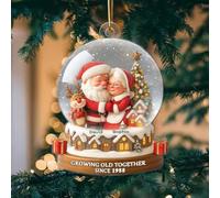 Growing Old Together Since,Personalized Santa Couple Growing Old Together Acrylic Ornament, Custom Christmas Ornament for Couple,Elderly Couple Christmas Ornament,Santa Couple Ornament Gifts