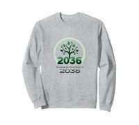 Growing One Year Closer to 2036 Tree Logo Sweatshirt, Adult Unisex, Heather Grey, XXL