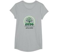 Growing One Year Closer to 2036 Tree Logo T-Shirt, Girls, Heather Grey, Large