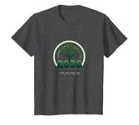 Growing One Year Closer to 2036 Tree Logo T-Shirt, Kids, Dark Heather Grey, 2 Years