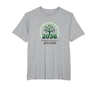 Growing One Year Closer to 2036 Tree Logo T-Shirt, Men's Big and Tall, Heather Grey, 6X Tall