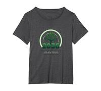 Growing One Year Closer to 2036 Tree Logo T-Shirt, Women's Plus, Dark Heather Grey, 4X