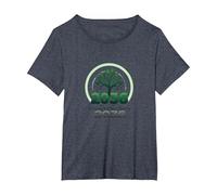Growing One Year Closer to 2036 Tree Logo T-Shirt, Women's Plus, Heather Blue, 3X