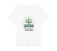 Growing One Year Closer to 2036 Tree Logo T-Shirt, Women's Plus, White, 5X
