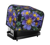 Growing Purple Flowers Toaster Cover 2 Slice, Waterproof Bread Machine Covers with Pockets Universal Size Kitchen Small Appliance Cover with Handle, Dust and Fingerprint Protection