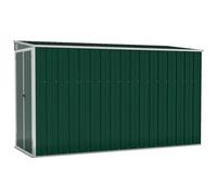 Growing Shed Green Galvanised Steel 118 x 288 x 178 cm with Double Doors, Plastic Handle and Tilted Roof for Weatherproof Storage of Garden Tools and Tools