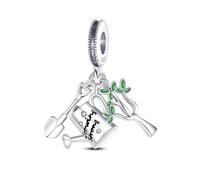 Growing Strong Family Relationship Watering Can Tree Spade Charm Bead Pendant 925 Sterling Silver Dangle Compatible With Pandora Moments Bracelet