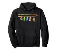 Growing Stronger Every Day Butterfly Life Cycle Pullover Hoodie