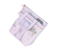 Growing Through Mesh Shower Container with Multiple Compartments Waterproof Cosmetic Storage Bag with Large Capacity Nylon Mesh Bathroom Accessories Bag