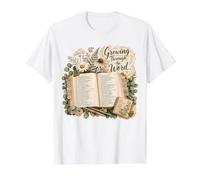 Growing Through the Word Christian Bible Study Design Value Graphic T-Shirt, Men, White, L