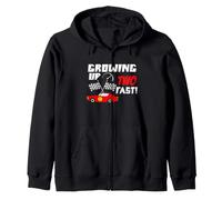 Growing up Two Fast 2year old Birthday Racing kids Zip Hoodie