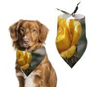 Growing Yellow Rose Dog Bandana Triangle Dog Scarf Washable Polyester Dog Bibs Cute Pet Bandana for Medium Large Dogs Puppy and Cats