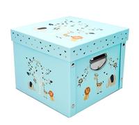 GroWings | Baby Keepsake Box, Baby Memory Box | Large Blue Keepsake Gifts Box for Newborn Baby Boy or Baby Girl | Strong, Durable & Collapsible Memory Storage Box