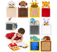 Growithu 8PCS Sensory Mats for Kids: Sensory Toys for Babies & Toddlers - Sensory Tiles Animals Textured Tactile for Autism Children