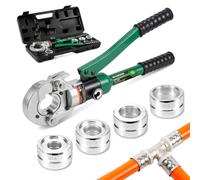GROWLUSH Professional U-Profile Hydraulic Crimping Pliers 16-32mm | 8 Ton Pipe Press Tool with 4 Jaw Inserts U16/U20/U25/U32 for Multilayer PEX-Al-PEX Composite Pipes