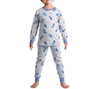 Growmax Boys Pyjamas Set 100% Cotton Pyjama Soft Long Sleeve Pjs Winter Comfy Nightwear Dinosaur Car Rocket Sleepwear Gift for Children Grey