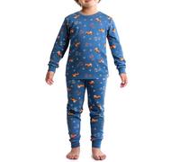 Growmax Boys Pyjamas Set 100% Cotton Pyjama Soft Long Sleeve Pjs Winter Comfy Nightwear Dinosaur Car Rocket Sleepwear Gift for Children Navy Blue