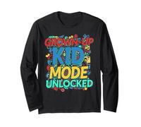 Grown-Up Kid Mode Unlocked Retro Fun Design Long Sleeve T-Shirt