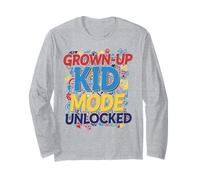 Grown-Up Kid Mode Unlocked Retro Fun Design Long Sleeve T-Shirt