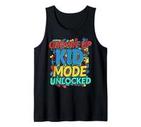 Grown-Up Kid Mode Unlocked Retro Fun Design Tank Top