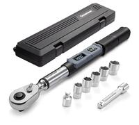GROWNEER Torque Wrench Car Digital 1/2 Inch, 7.38-147.5 Ft-lbs/10-200 Nm, Rachet with Buzzer & LED Display, Digital Torque Wrench Set for Bicycle, Engine, Car Repair