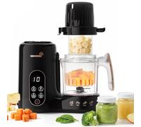 Grownsy Baby Food Maker & Processor with Dual-Layer Steam Basket,Black&Gold