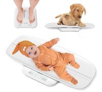 GROWNSY Baby Scale with Detachable Tray, 150 kg Multipurpose Digital Weighing Scale with Hold Function for Infant, Pet, Toddler and Adult, 70 cm Height Track, 5 units, LED Display