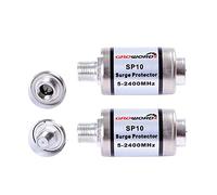 groword Coaxial Surge Lightning Protector for Coaxial TV Antenna and Satellite in-Line 75 Ohm 5-2500MHz, 2 Pack Hum/Buzz/Noise Eliminator,Low Loss (5-2400MHz)
